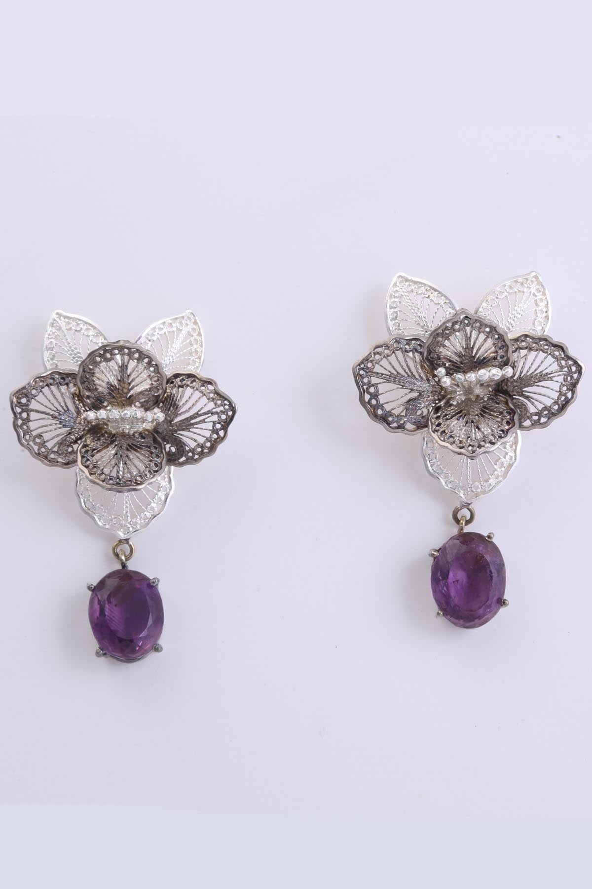 Buy Orchid Amethyst Studs Online